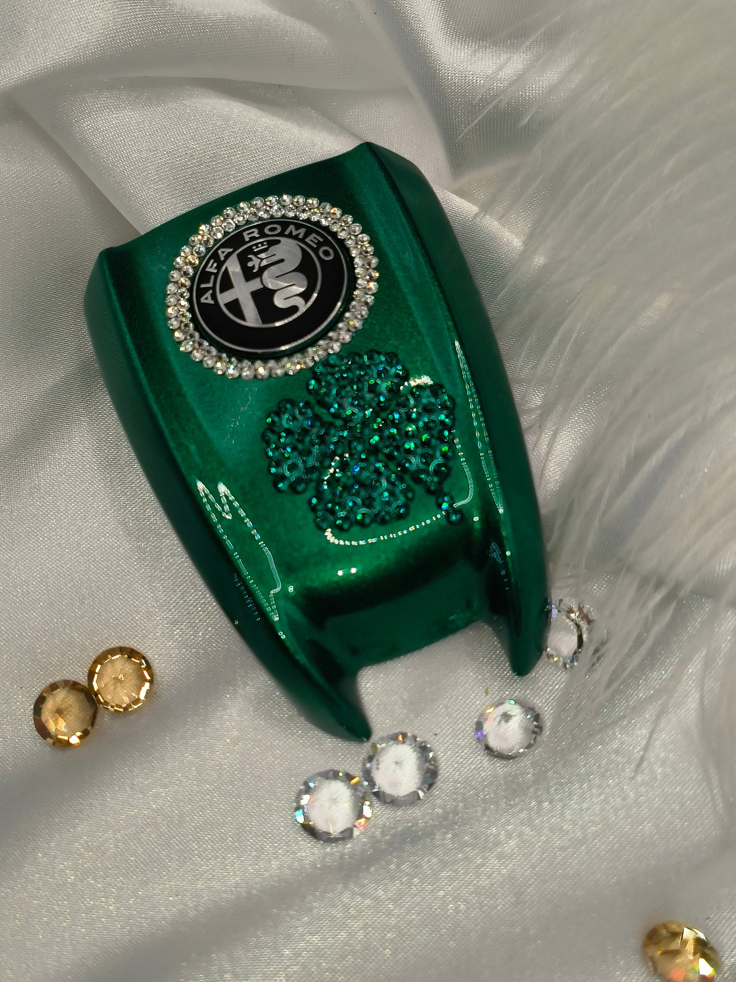 Original OEM Alfa Romeo | Schlüsselcover/ Abdeckung/ Hülle | mit original Preciosa® Kristallen - Black Saphir Crystals