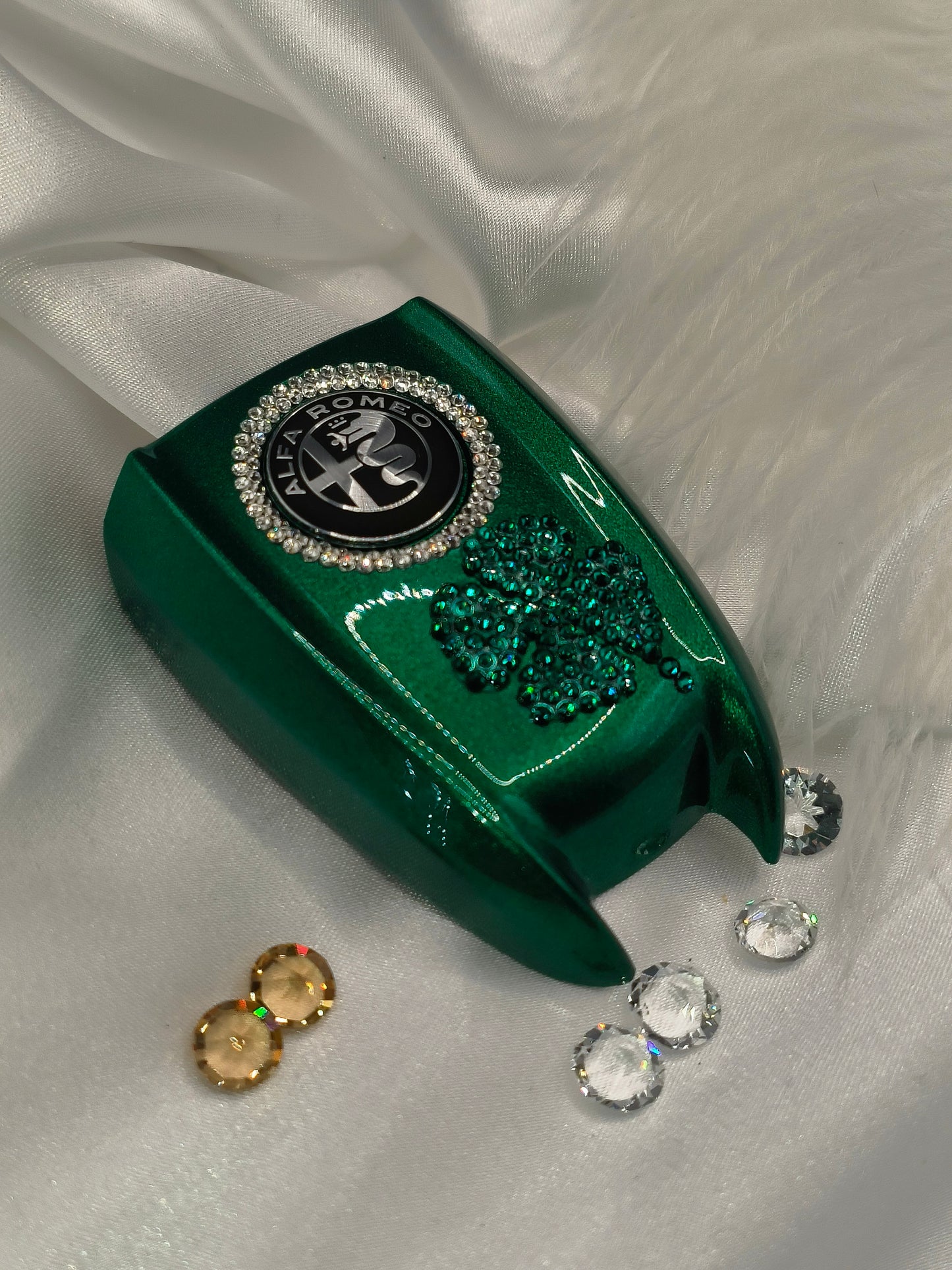 Original OEM Alfa Romeo | Schlüsselcover/ Abdeckung/ Hülle | mit original Preciosa® Kristallen - Black Saphir Crystals