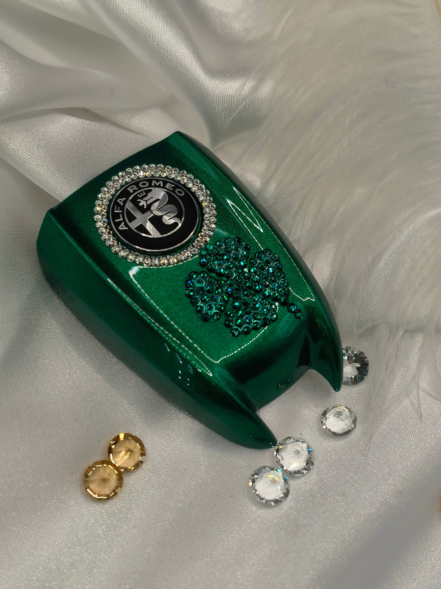 Original OEM Alfa Romeo | Schlüsselcover/ Abdeckung/ Hülle | mit original Preciosa® Kristallen - Black Saphir Crystals
