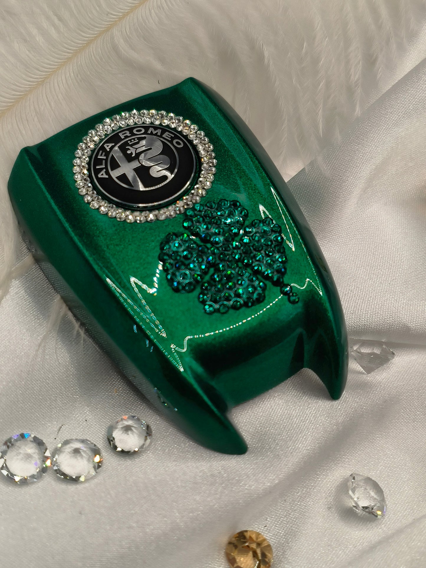 Original OEM Alfa Romeo | Schlüsselcover/ Abdeckung/ Hülle | mit original Preciosa® Kristallen - Black Saphir Crystals