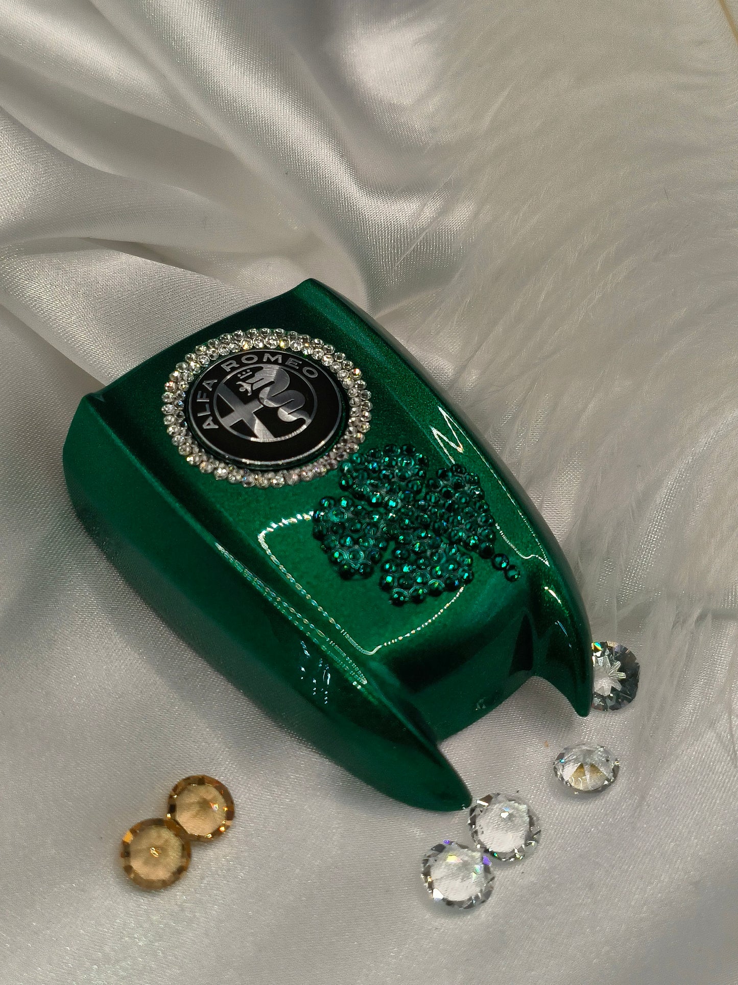 Original OEM Alfa Romeo | Schlüsselcover/ Abdeckung/ Hülle | mit original Preciosa® Kristallen - Black Saphir Crystals