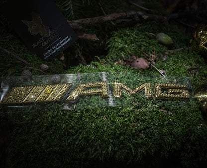 Original OEM | Mercedes-Benz AMG Gold 24k Logo | mit original Swarovski®/Preciosa® - Black Saphir Crystals