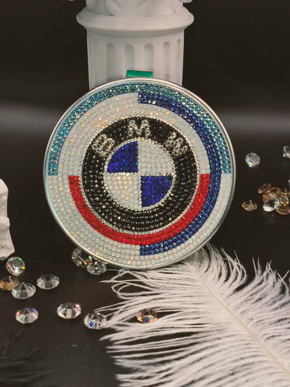 Original OEM | BMW Logo Emblen Batch 50 years anniversary edition | Set vorn+hinten komplett bestückt |  mit original Swarovski® oder Preciosa® Kristallen veredelt | M2 M3 M4 M5 M6 X6 zubehör tuning bimmer - Black Saphir Crystals