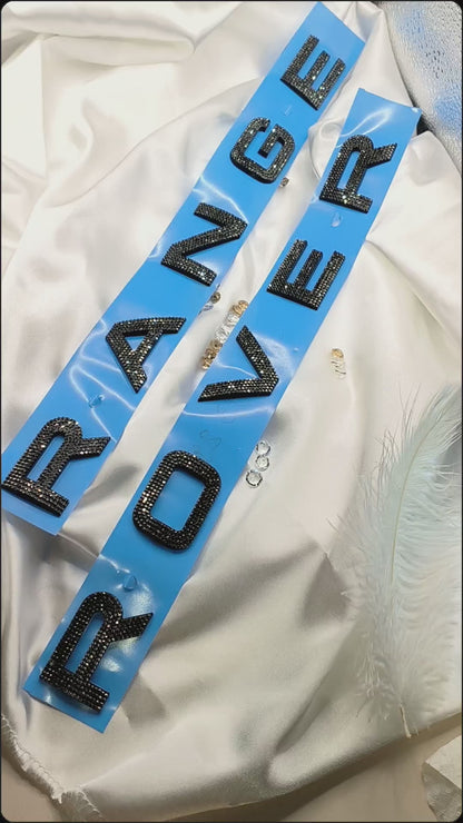 Original OEM | Range Rover logo lettering emblem front or rear | with original Preciosa® crystals