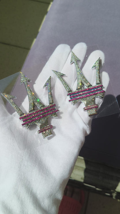 Original OEM | Maserati Logo Emblem Set links+rechts ab modell 2021 | mit original Preciosa® Kristallen