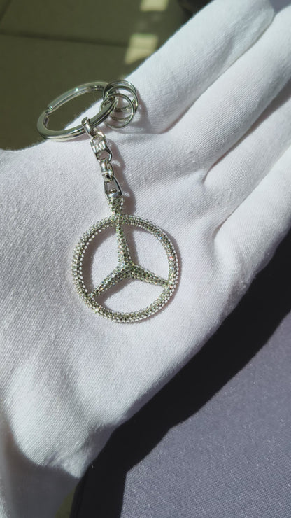Original OEM | Mercedes-Benz Schlüsselanhänger silber | mit original Preciosa® Kristallen