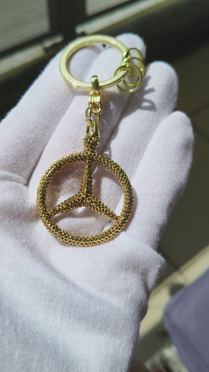 Original OEM | Mercedes-Benz keyring gold | with original Preciosa® crystals