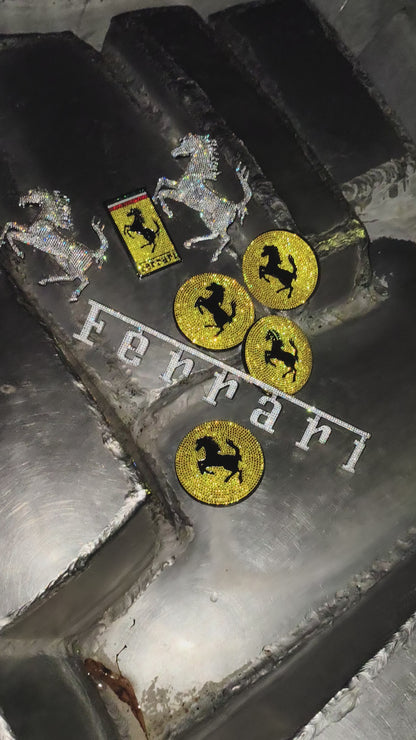 Original OEM Ferrari | Logo emblem set front+rear | with original Preciosa® crystals