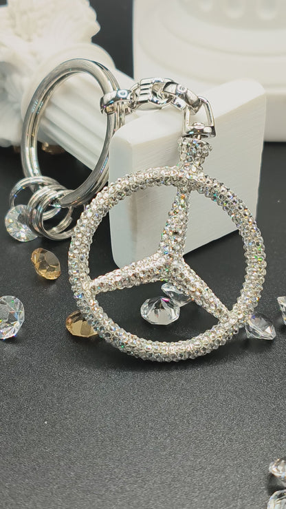 Original OEM | Mercedes-Benz Schlüsselanhänger silber | mit original Preciosa® Kristallen