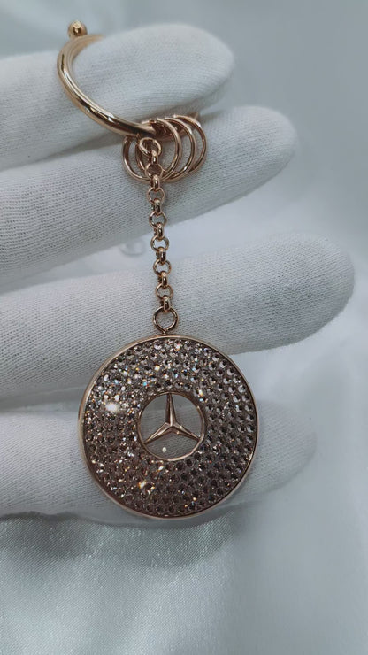 Original OEM | Mercedes-Benz Schlüsselanhänger Roségold | mit original Preciosa® Kristallen