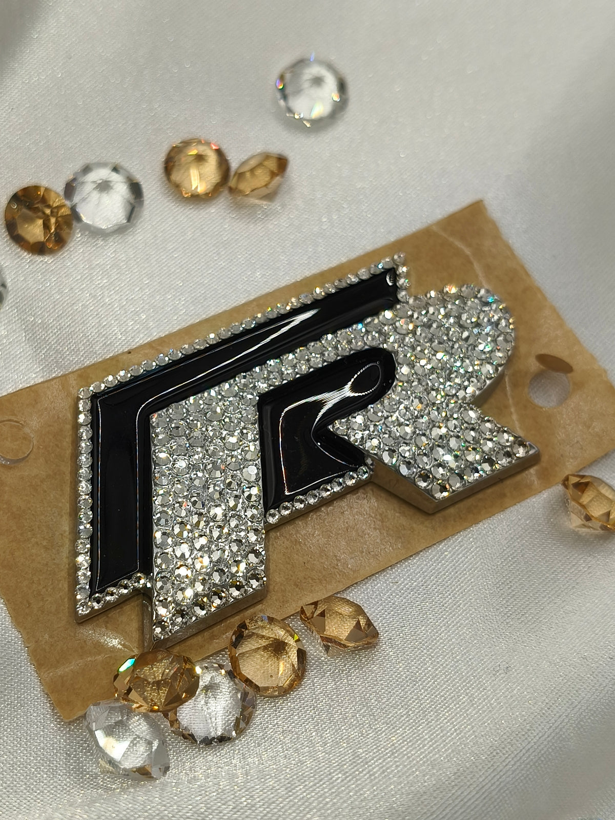Original OEM Volkswagen | R Logo Emblem Badge with original Preciosa® Crystals | VW Accessories | VW Tuning |