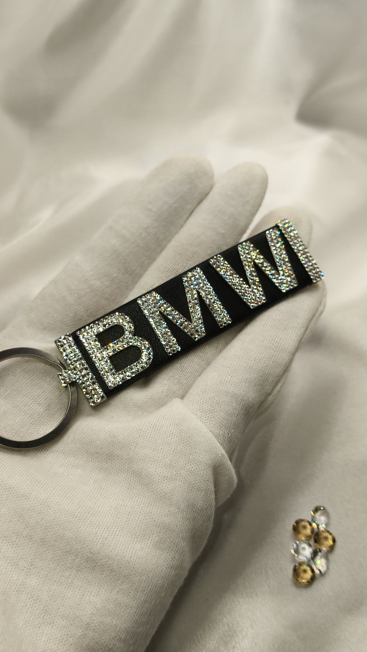 Original OEM | BMW Schlüsselanhänger | mit original Preciosa® Kristallen - Black Saphir Crystals