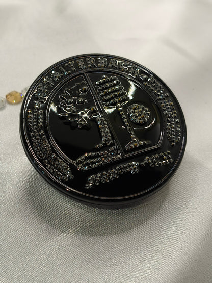 Original OEM | Mercedes-Benz AMG Affalterbach Logo Motorhaube | mit original Preciosa® Kristallen - Black Saphir Crystals