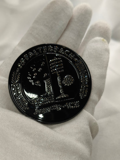 Original OEM | Mercedes-Benz AMG Affalterbach Logo Motorhaube | mit original Preciosa® Kristallen - Black Saphir Crystals