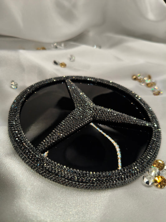 Original OEM | Mercedes Benz Stern Logo hinten für GLE | mit original Preciosa® Kristallen - Black Saphir Crystals