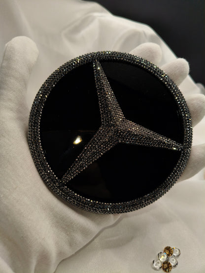 Original OEM | Mercedes Benz Stern Logo hinten für GLE | mit original Preciosa® Kristallen - Black Saphir Crystals