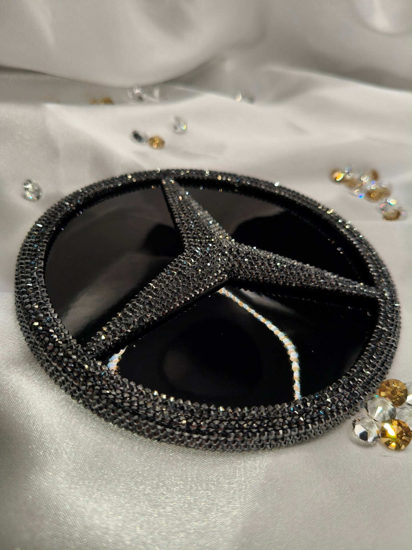 Original OEM | Mercedes Benz Stern Logo hinten für GLE | mit original Preciosa® Kristallen - Black Saphir Crystals