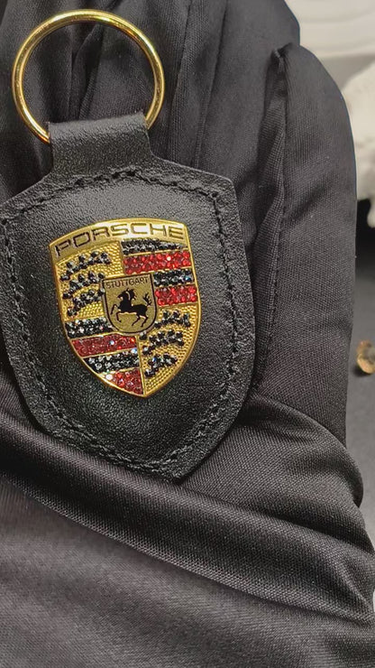 Original OEM | Porsche Logo Emblem Schlüsselanhänger | mit original Preciosa Kristallen®