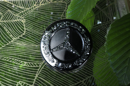 Original Mercedes Logo Emblem Motorhaube mit original Swarovski® oder Preciosa® Veredelt - Black Saphir Crystals