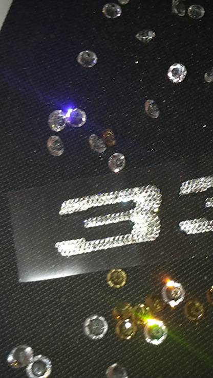 Original OEM | BMW logo emblem lettering 335i | with original Preciosa® crystals